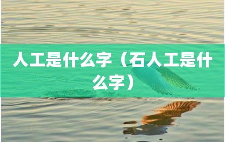 人工是什么字（石人工是什么字）