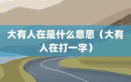 大有人在是什么意思（大有人在打一字）
