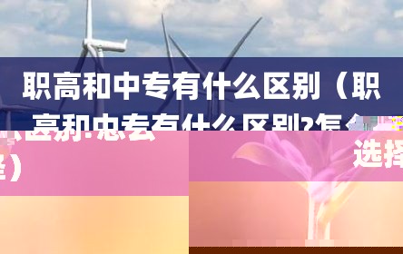 职高和中专有什么区别（职高和中专有什么区别?怎么选择）