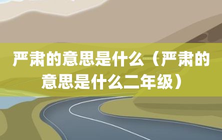 严肃的意思是什么（严肃的意思是什么二年级）