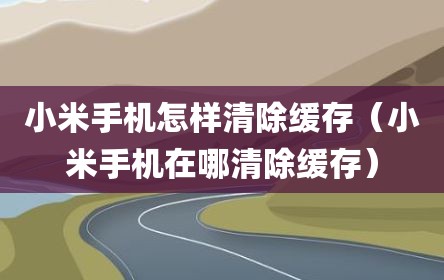 小米手机怎样清除缓存（小米手机在哪清除缓存）