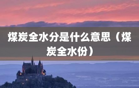 煤炭全水分是什么意思（煤炭全水份）
