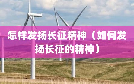 怎样发扬长征精神（如何发扬长征的精神）