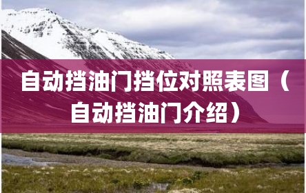 自动挡油门挡位对照表图（自动挡油门介绍）