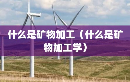 什么是矿物加工（什么是矿物加工学）
