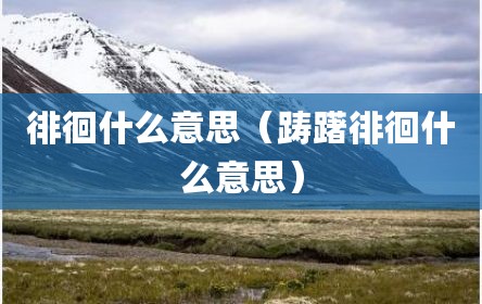 徘徊什么意思（踌躇徘徊什么意思）