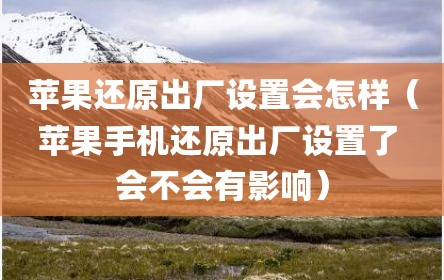 苹果还原出厂设置会怎样（苹果手机还原出厂设置了 会不会有影响）