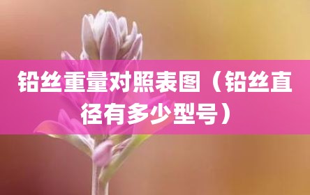铅丝重量对照表图（铅丝直径有多少型号）