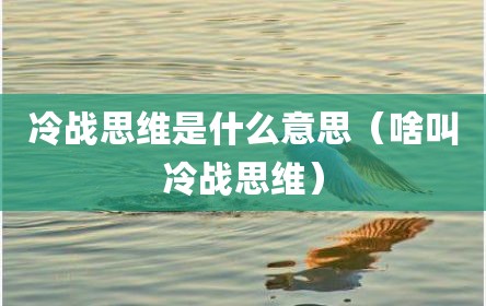 冷战思维是什么意思（啥叫冷战思维）