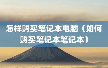 怎样购买笔记本电脑（如何购买笔记本笔记本）