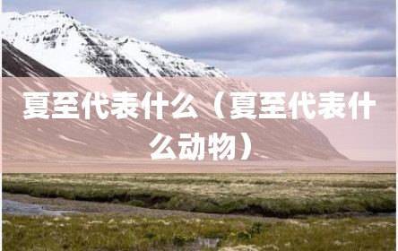 夏至代表什么（夏至代表什么动物）