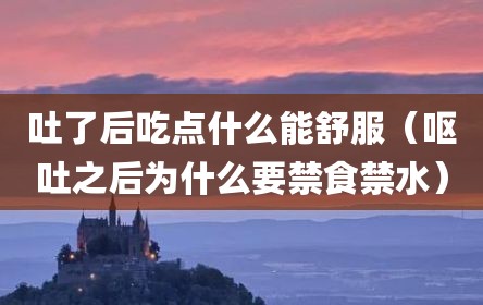 吐了后吃点什么能舒服（呕吐之后为什么要禁食禁水）