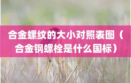 合金螺纹的大小对照表图（合金钢螺栓是什么国标）
