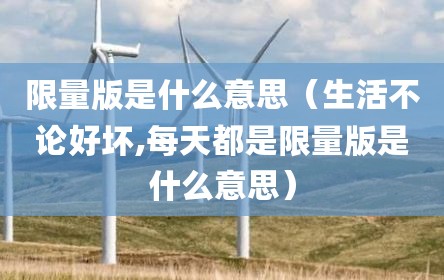 限量版是什么意思（生活不论好坏,每天都是限量版是什么意思）
