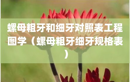 螺母粗牙和细牙对照表工程图学（螺母粗牙细牙规格表）