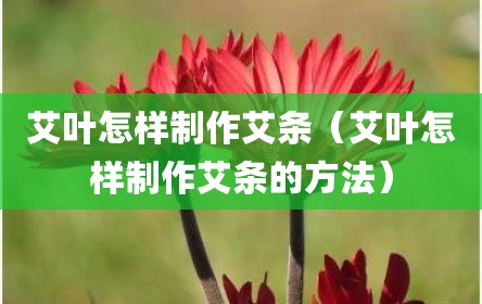艾叶怎样制作艾条（艾叶怎样制作艾条的方法）