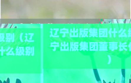 辽宁出版集团什么级别（辽宁出版集团董事长什么级别）