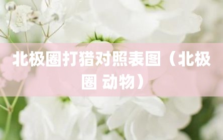 北极圈打猎对照表图（北极圈 动物）