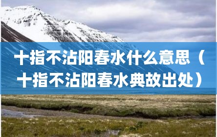 十指不沾阳春水什么意思（十指不沾阳春水典故出处）
