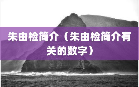 朱由检简介（朱由检简介有关的数字）