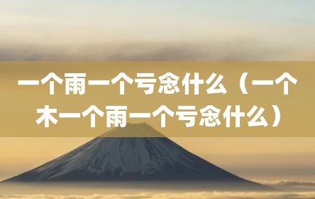 一个雨一个亏念什么（一个木一个雨一个亏念什么）