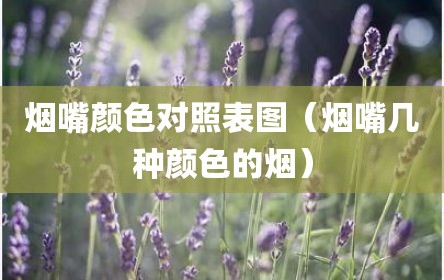 烟嘴颜色对照表图（烟嘴几种颜色的烟）