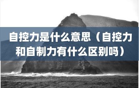 自控力是什么意思（自控力和自制力有什么区别吗）