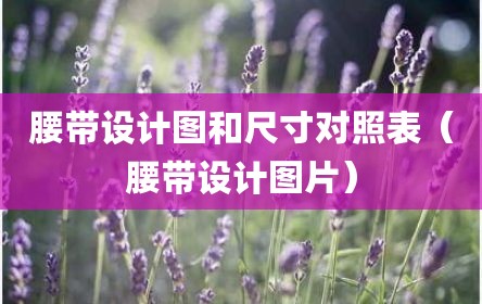 腰带设计图和尺寸对照表（腰带设计图片）