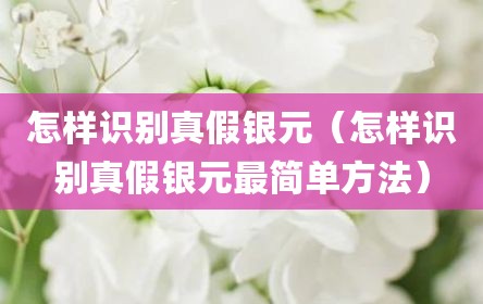 怎样识别真假银元（怎样识别真假银元最简单方法）