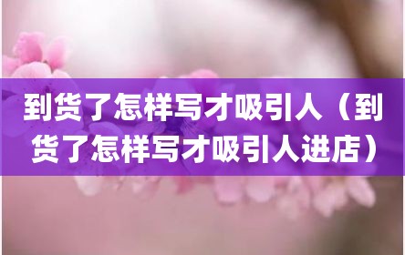 到货了怎样写才吸引人（到货了怎样写才吸引人进店）