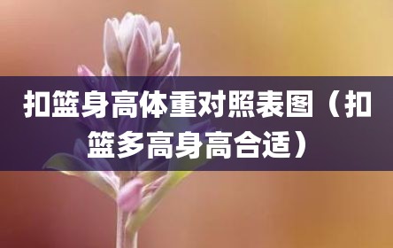 扣篮身高体重对照表图（扣篮多高身高合适）