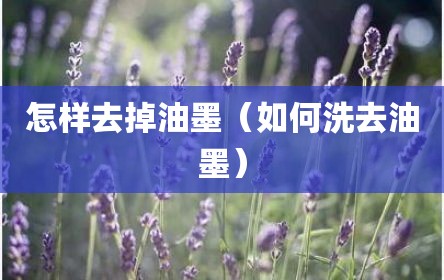 怎样去掉油墨（如何洗去油墨）