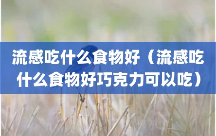流感吃什么食物好（流感吃什么食物好巧克力可以吃）