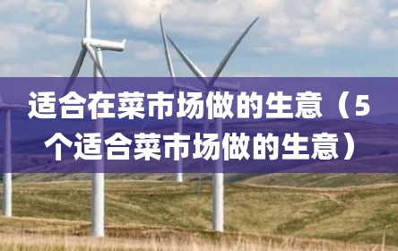 适合在菜市场做的生意（5个适合菜市场做的生意）