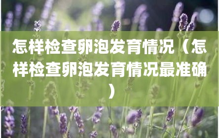 怎样检查卵泡发育情况（怎样检查卵泡发育情况最准确）