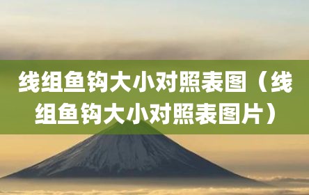 线组鱼钩大小对照表图（线组鱼钩大小对照表图片）