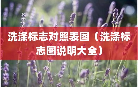 洗涤标志对照表图（洗涤标志图说明大全）