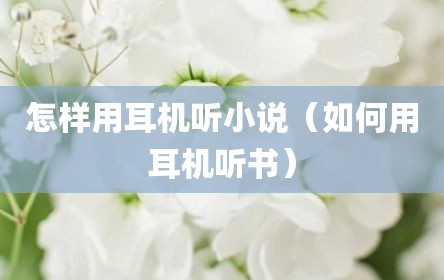 怎样用耳机听小说（如何用耳机听书）