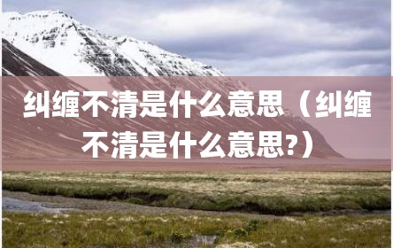 纠缠不清是什么意思（纠缠不清是什么意思?）