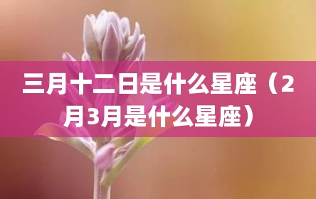 三月十二日是什么星座（2月3月是什么星座）