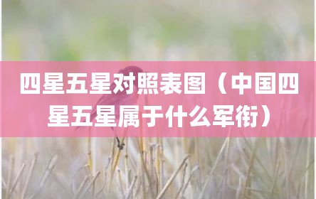 四星五星对照表图（中国四星五星属于什么军衔）