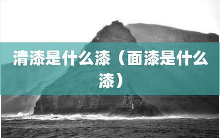 清漆是什么漆（面漆是什么漆）