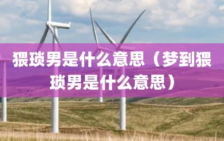 猥琐男是什么意思（梦到猥琐男是什么意思）
