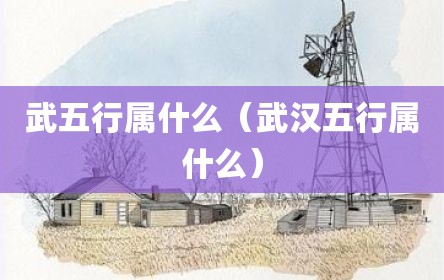 武五行属什么（武汉五行属什么）