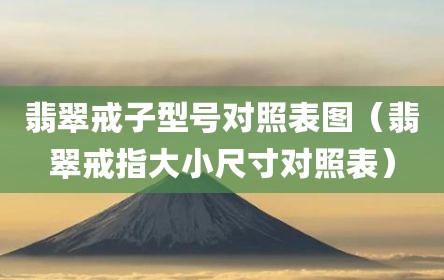翡翠戒子型号对照表图（翡翠戒指大小尺寸对照表）
