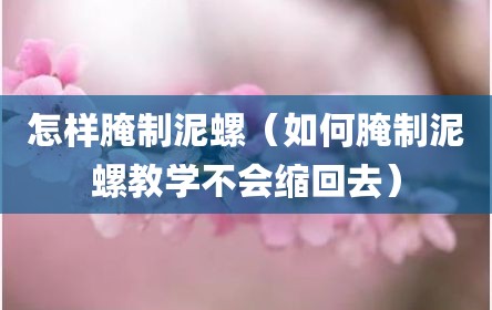 怎样腌制泥螺（如何腌制泥螺教学不会缩回去）