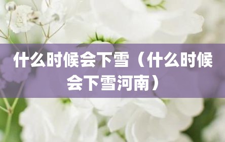 什么时候会下雪（什么时候会下雪河南）