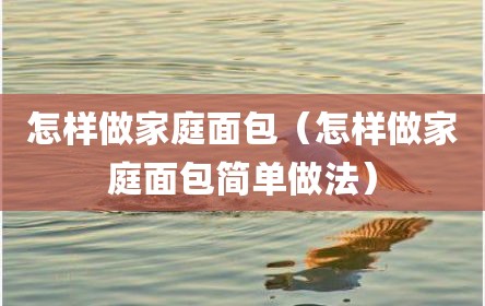 怎样做家庭面包（怎样做家庭面包简单做法）
