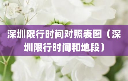 深圳限行时间对照表图（深圳限行时间和地段）