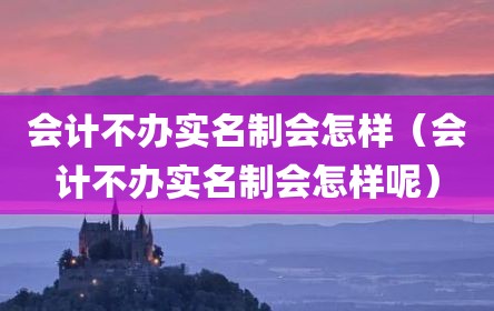 会计不办实名制会怎样（会计不办实名制会怎样呢）